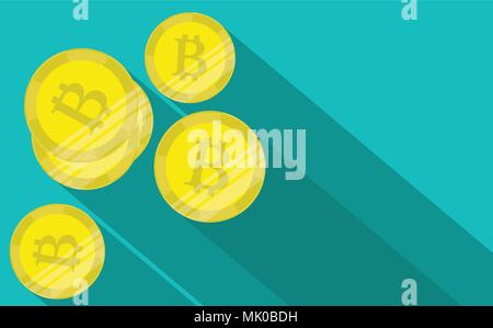Bitcoin earnings stacked in flat style Stock Vector
