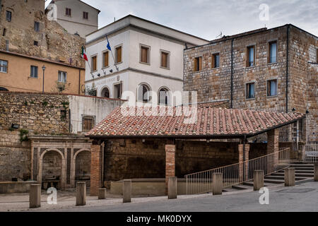 Bibbona, Leghorn, Italy - April 2018 the medieval village of Bibbona in the Val di Cecina, Tuscany, ancient public washrooms Stock Photo