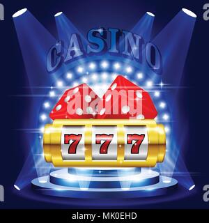 Big win or jackpot - 777 on slot machine, casino concert Stock Vector