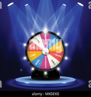 Lottery big win - jackpot on wheel of fortune, gambling concept Stock Vector