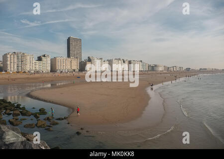 Panoramic view on the skyline of Oostende, on Sunday 2 August 2015, Oostende, Belgium. Stock Photo