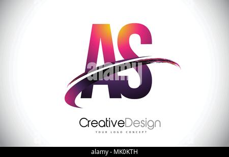 Purple Letter S Swoosh Alphabet Logo Design with creative Swoosh shapes ...