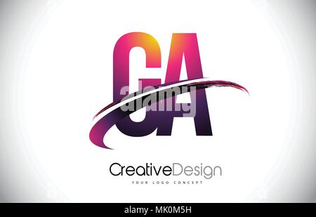 GA G A Letter Logo Design with Swoosh and Black Brush Stroke. Modern ...