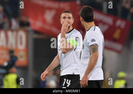 Rome, Italy. 02nd May, 2018. Jordan Henderson the UEFA Champions League semifinal match between AS Roma and FC Liverpool at the Olympic stadium on may 02, 2018 in Rome, Italy. Credit: Silvia Loré/Pacific Press/Alamy Live News Stock Photo