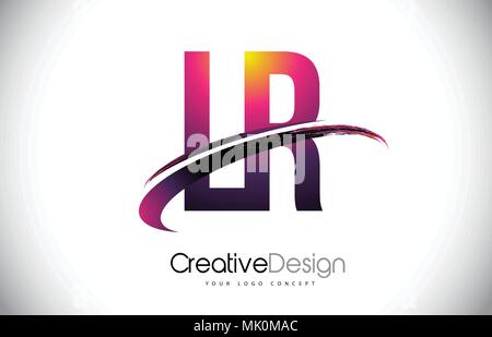 LR L R Letter Logo Design with Swoosh and Black Lines. Modern Creative ...