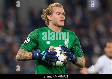 Rome, Italy. 02nd May, 2018. Loris Karius during the UEFA Champions League semifinal match between AS Roma and FC Liverpool at the Olympic stadium on may 02, 2018 in Rome, Italy. Credit: Silvia Loré/Pacific Press/Alamy Live News Stock Photo