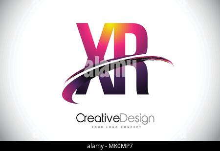 XR X R Letter Logo Design with Swoosh and Black Brush Stroke. Modern ...