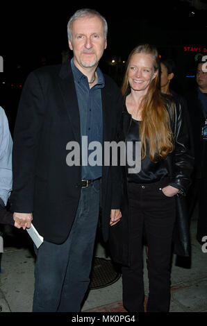 James Cameron with wife Suzy Amos and daughter and son arriving at the ...