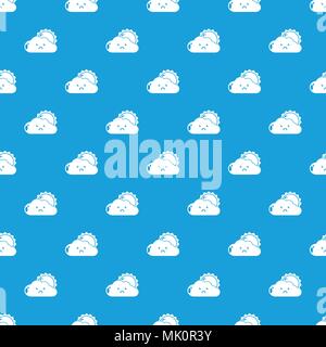 Sun and cloud pattern vector seamless blue Stock Vector