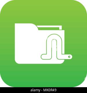Computer worm icon digital green Stock Vector