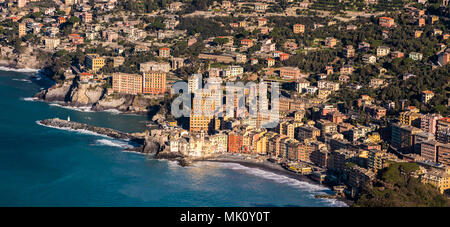 Aerial view of Camogli, small town near Genoa (Liguria, Italy) Stock Photo