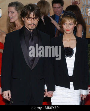 Johnny Depp and Vanessa Paradis arriving at the 11th annual Screen Actors Guild Awards at the Shrine Auditorium in Los Angeles. February 5, 2005.           -            DeppJohnny ParadisVan038.JPG           -              DeppJohnny ParadisVan038.JPGDeppJohnny ParadisVan038  Event in Hollywood Life - California,  Red Carpet Event, Vertical, USA, Film Industry, Celebrities,  Photography, Bestof, Arts Culture and Entertainment, Topix Celebrities fashion /  from the Red Carpet-, Vertical, Best of, Hollywood Life, Event in Hollywood Life - California,  Red Carpet , USA, Film Industry, Celebrities Stock Photo