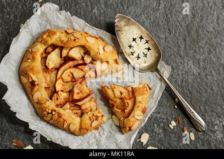 Homemade Apple Galette top down view Stock Photo