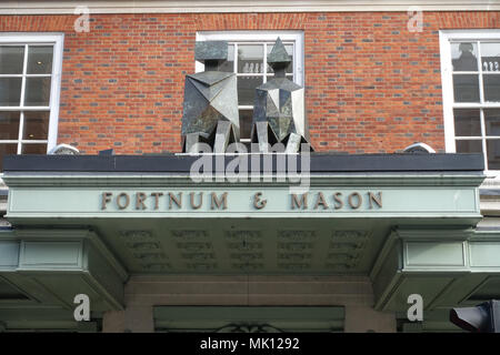 Close-up view of the Fortnum & Mason department store in Piccadilly London Stock Photo