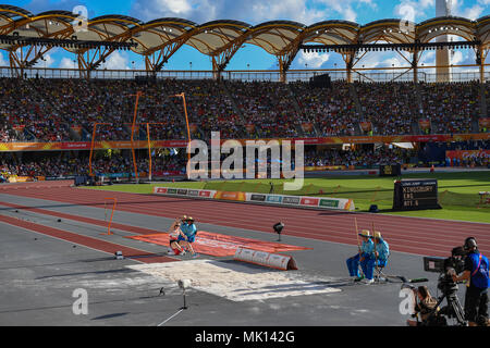 GOLD COAST, AUSTRALIA - APRIL 8: Molly Kingsbury of England competing in the Women's F38 Long Jump at the Gold Coast 2018 Commonwealth Games at Carrar Stock Photo