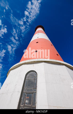 Sankt Peter-Ording, Germany - April 17, 2018: The Westerhever lighthouse. Stock Photo