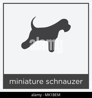 miniature schnauzer icon isolated on white background with gray frame, sign and symbol Stock Vector
