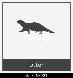 otter icon isolated on white background with gray frame, sign and symbol Stock Vector