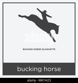 bucking horse icon isolated on white background with gray frame, sign and symbol Stock Vector