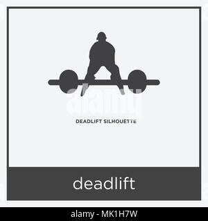 deadlift icon isolated on white background with gray frame, sign and symbol Stock Vector