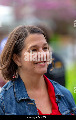 Lancaster, PA, USA - May 5, 2018: Jess King is the congressional Democrat candidate for Pennsylvania’s 11th District in 2018. Stock Photo