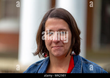 Lancaster, PA, USA - May 5, 2018: Jess King is the congressional Democrat candidate for Pennsylvania’s 11th District in 2018. Stock Photo