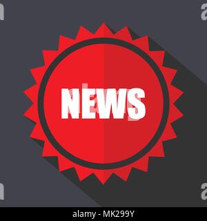 News red sticker flat design vector icon Stock Vector