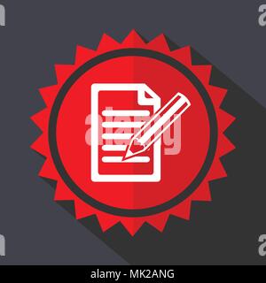 Subscribe red sticker flat design vector icon Stock Vector