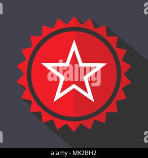 Star red sticker flat design vector icon Stock Vector