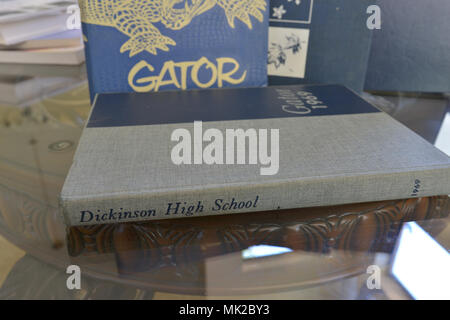 American high school yearbooks from 1960s and 1970s Stock Photo