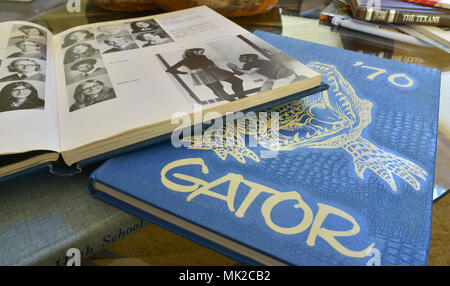 American high school yearbooks from 1960s and 1970s Stock Photo