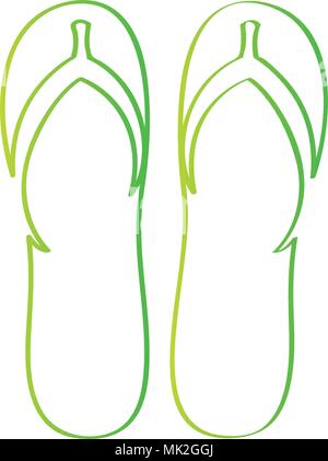 Flips flops outline Stock Vector