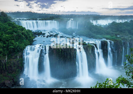 The Iguassu or Iguacu falls - the world's biggest waterfall system on the border of Brazil an Argentina