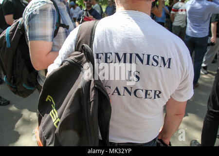 London, UK. 6th May 2018. Shirt of one of the en during the Day for Freedom Credit: Alex Cavendish/Alamy Live News Stock Photo