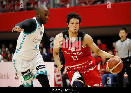 Tokyo, Japan. 6th May, 2018. Shohei Kikuchi (ALVARK) Basketball : 2017-18 B.LEAGUE B1 game between Alvark Tokyo 106-68 Kyoto Hannaryz at Tachikawa Tachihi Arena in Tokyo, Japan . Credit: Yusuke Nakanishi/AFLO SPORT/Alamy Live News Stock Photo