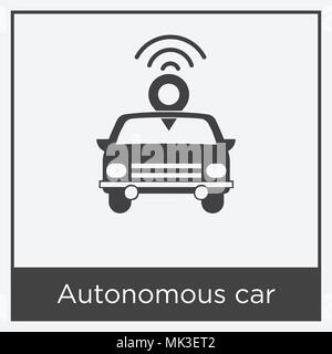Autonomous car icon isolated on white background with gray frame, sign and symbol Stock Vector