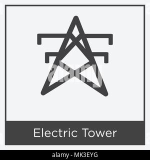 electric tower symbol isolated black and white Stock Vector Image & Art ...