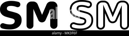 SM mark icon, isolated on white background Stock Vector