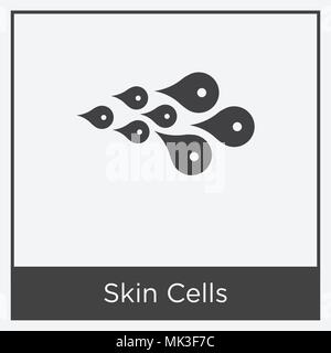Skin Cells icon isolated on white background with gray frame, sign and symbol Stock Vector