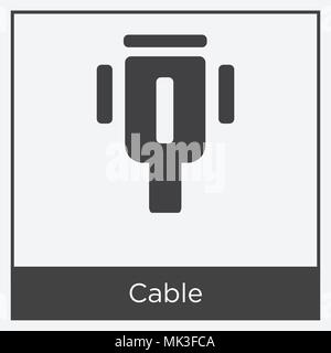 Cable icon isolated on white background with gray frame, sign and symbol Stock Vector
