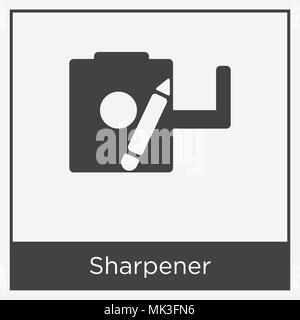 Sharpener icon isolated on white background with gray frame, sign and symbol Stock Vector