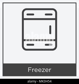 Freezer icon isolated on white background with gray frame, sign and symbol Stock Vector