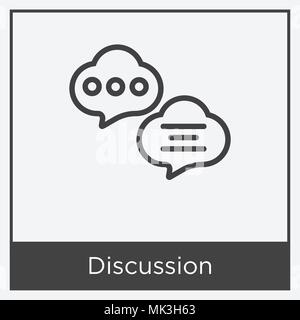 Discussion icon isolated on white background with gray frame, sign and symbol Stock Vector