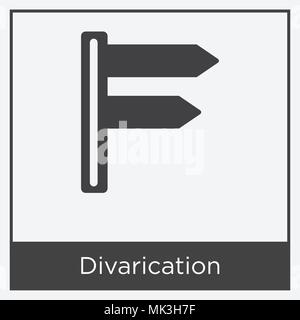 Divarication icon isolated on white background with gray frame, sign and symbol Stock Vector
