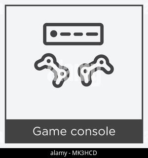 Game console icon isolated on white background with gray frame, sign and symbol Stock Vector