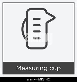 Measuring cup icon isolated on white background with gray frame, sign and symbol Stock Vector