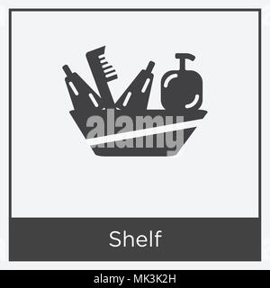 Shelf icon isolated on white background with gray frame, sign and symbol Stock Vector