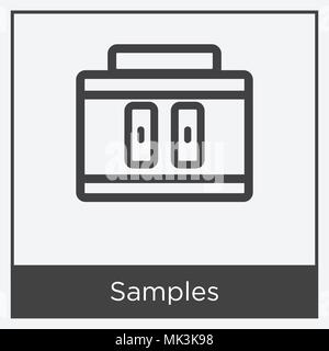 Samples icon isolated on white background with gray frame, sign and symbol Stock Vector