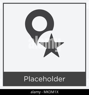 Placeholder icon isolated on white background with gray frame, sign and symbol Stock Vector