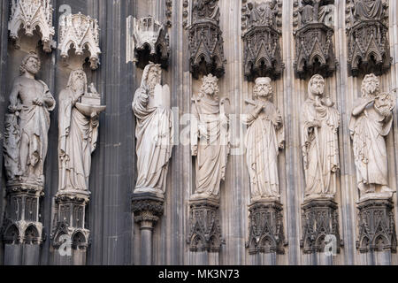 13th Century Gothic Cologne Cathedral, exterior detail,Cologne,Germany Stock Photo